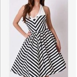 Unique vintage striped halter sundress 2Xl